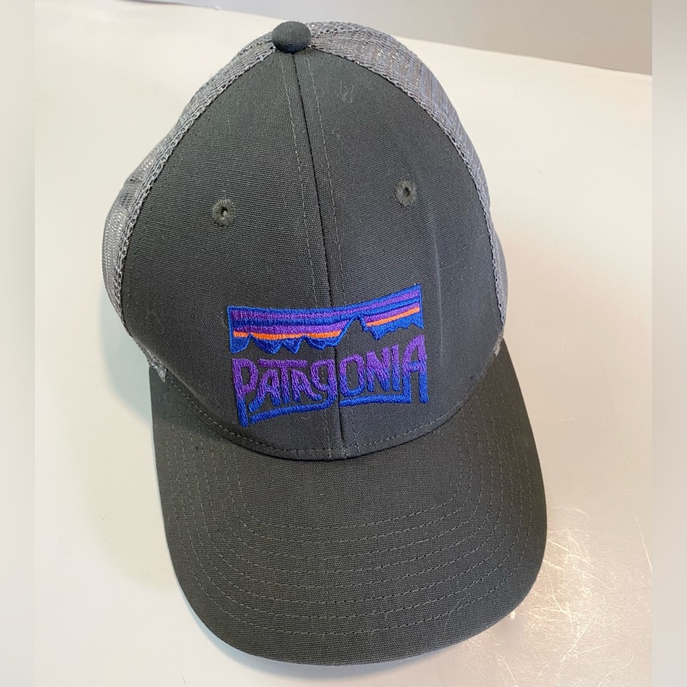 Men’s grey adjustable Patagonia trucker hat
